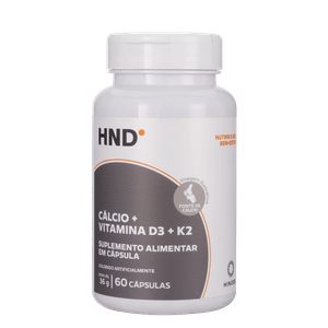 Cálcio + Vitamina D3 + K2 em 60 Cápsulas HND