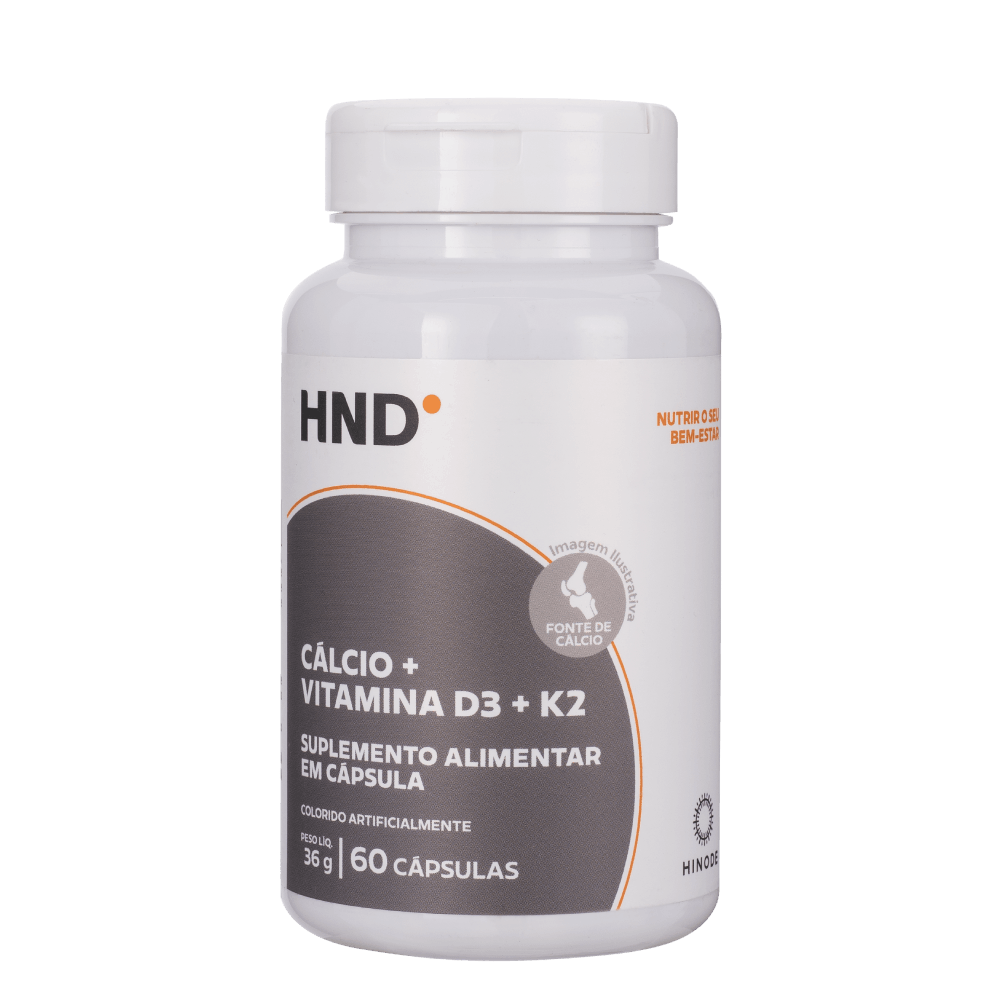 Cálcio + Vitamina D3 + K2 em 60 Cápsulas HND