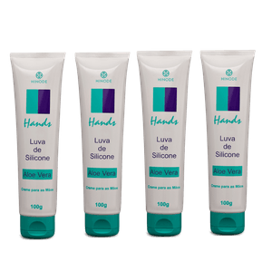 Kit 4 Luvas De Silicone Creme Para As Mãos Hands 100g