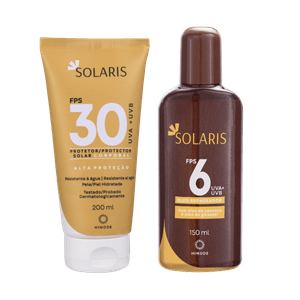 Kit Protetor solar FPS 30 e Óleo Bronzeador Solaris