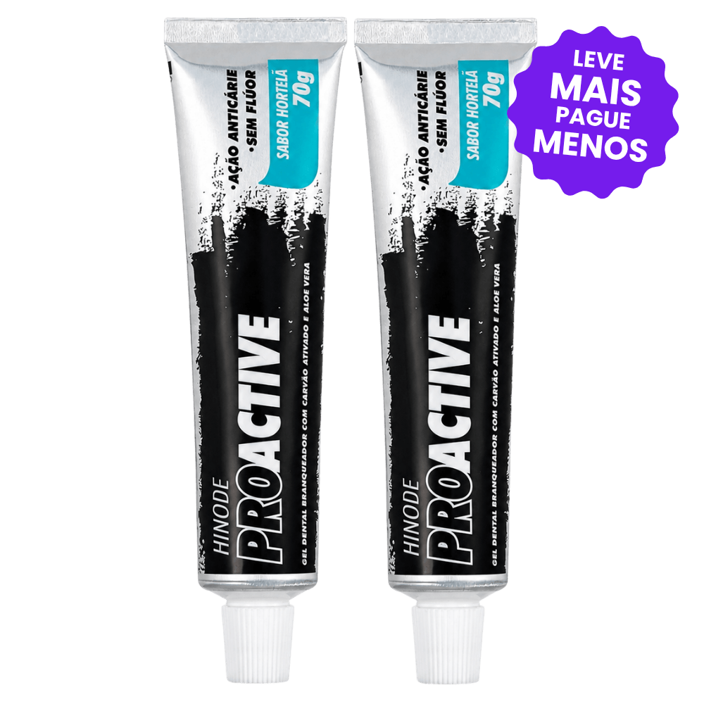 Kit 2 Géis Dentais com Carvão Ativado e Aloe Vera Proactive 70g