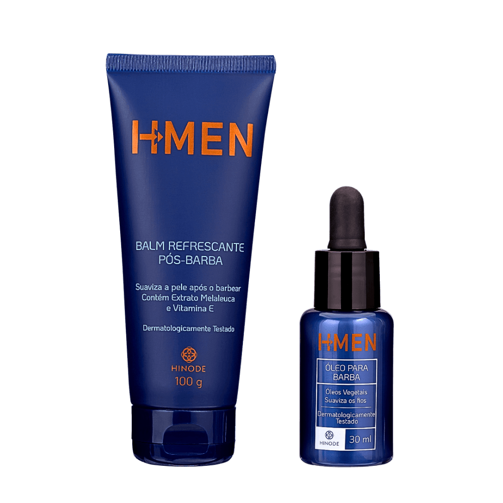 Kit Óleo Para Cuidado da Barba H-Men + Balm Pós Barba Refrescante H-Men