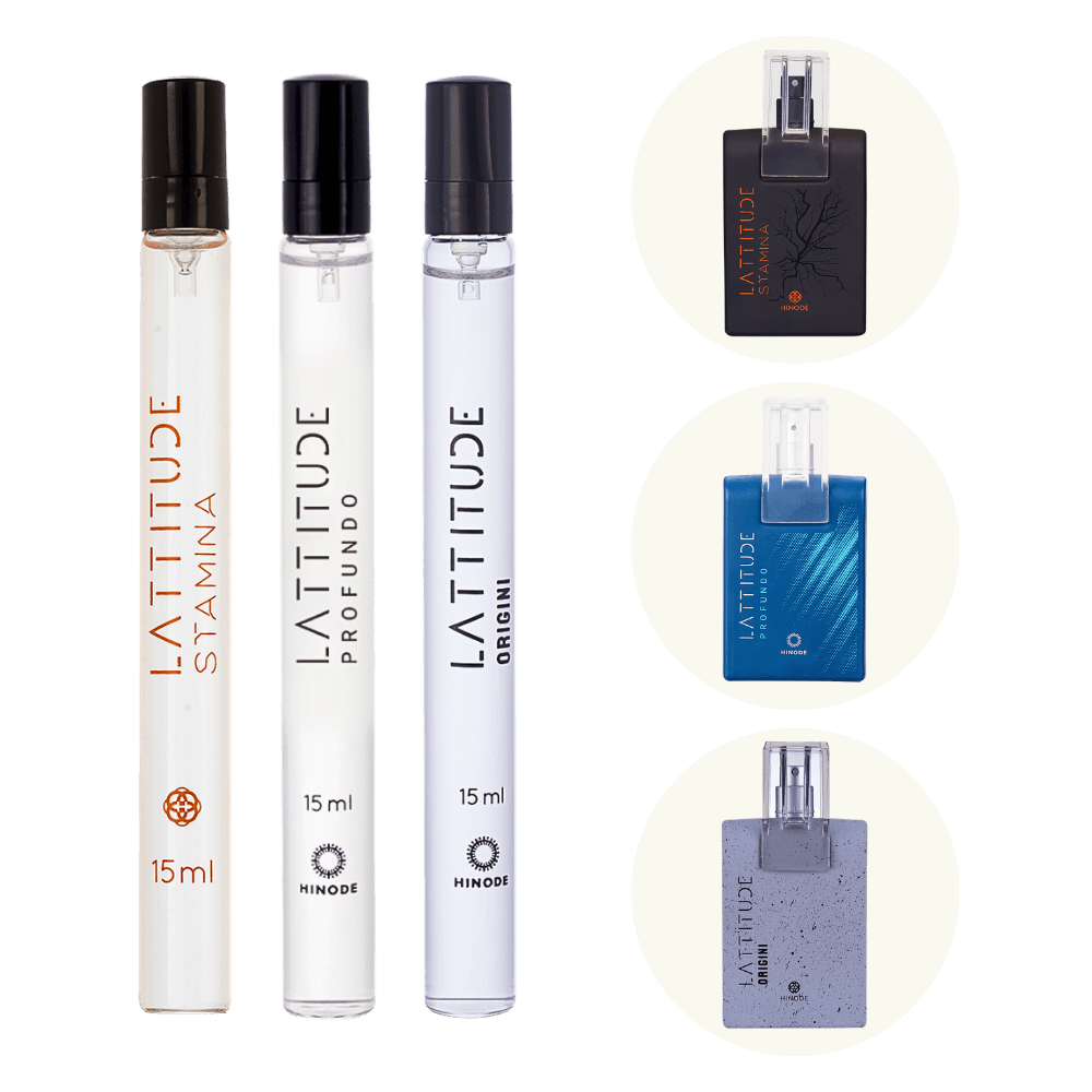 Kit 3 Perfumes Masculinos de Bolso Lattitude Stamina + Profundo + Origini