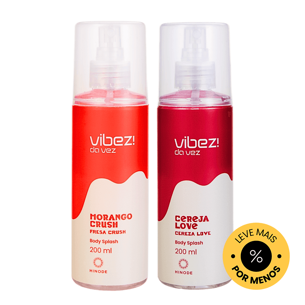 Kit 2 Body Splash Vibez da Vez! Morango Crush + Cereja Love