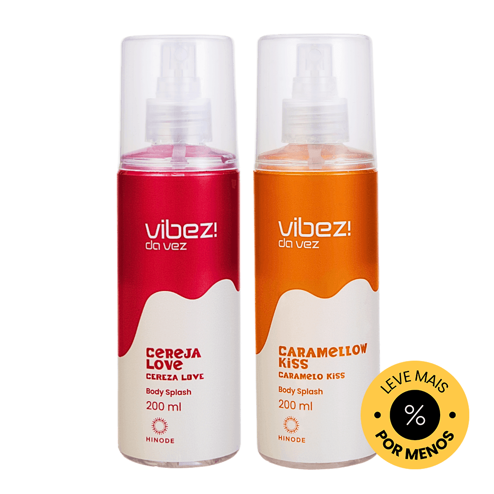 Kit 2 Body Splash Vibez da Vez! Caramellow Kiss + Cereja Love