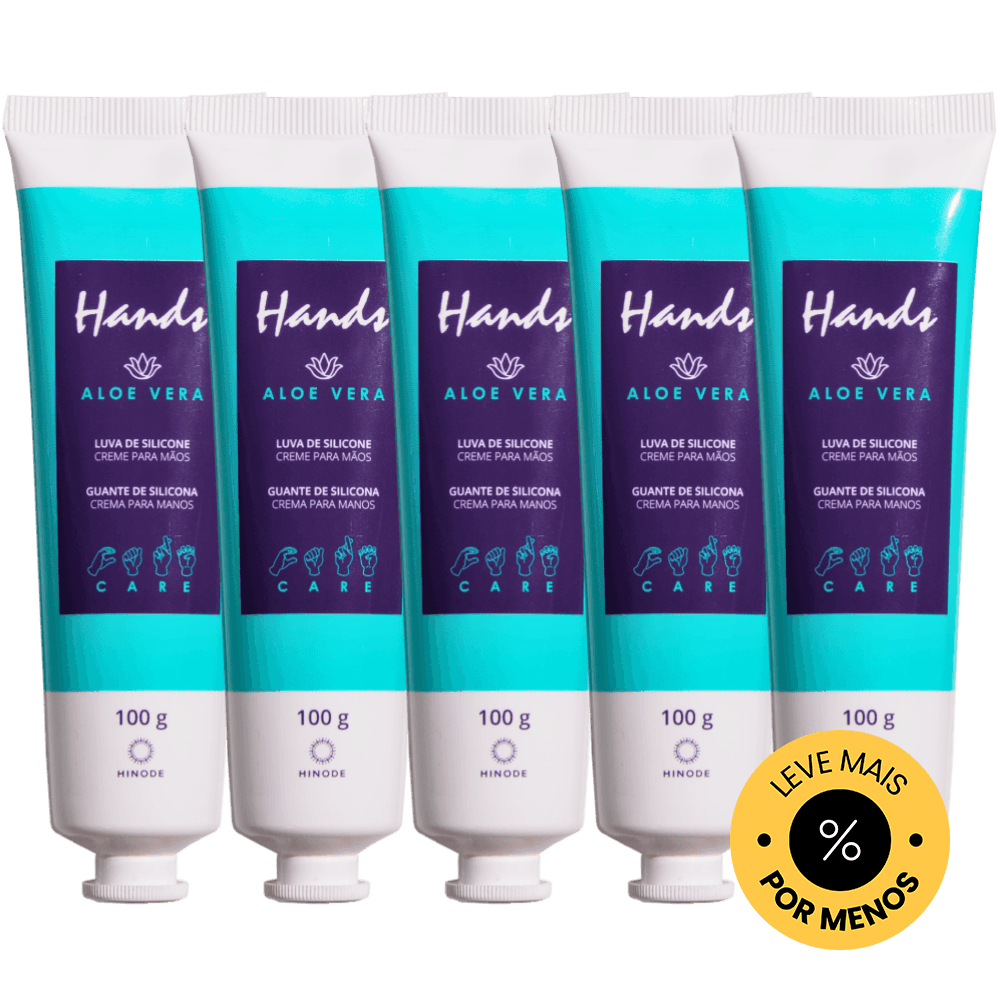 Kit 5 Luvas De Silicone Hands Aloe Vera