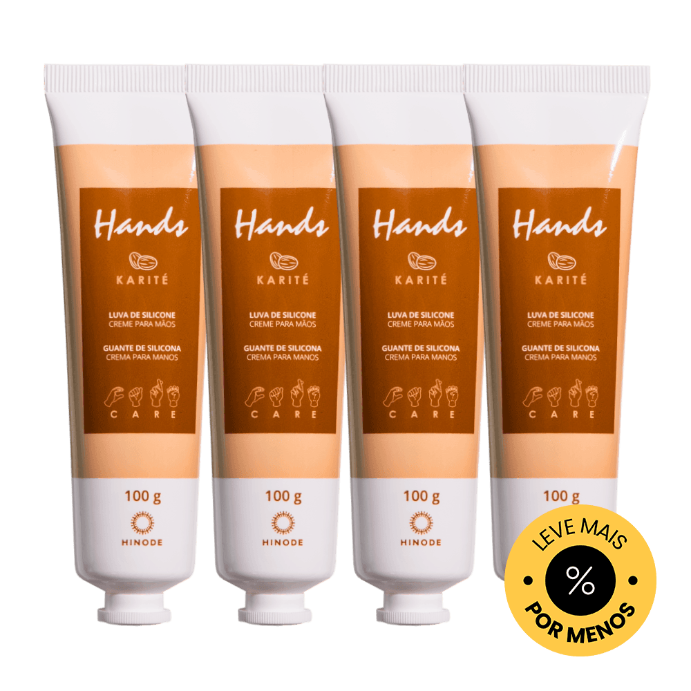 Kit 4 Luvas De Silicone Hands Karité