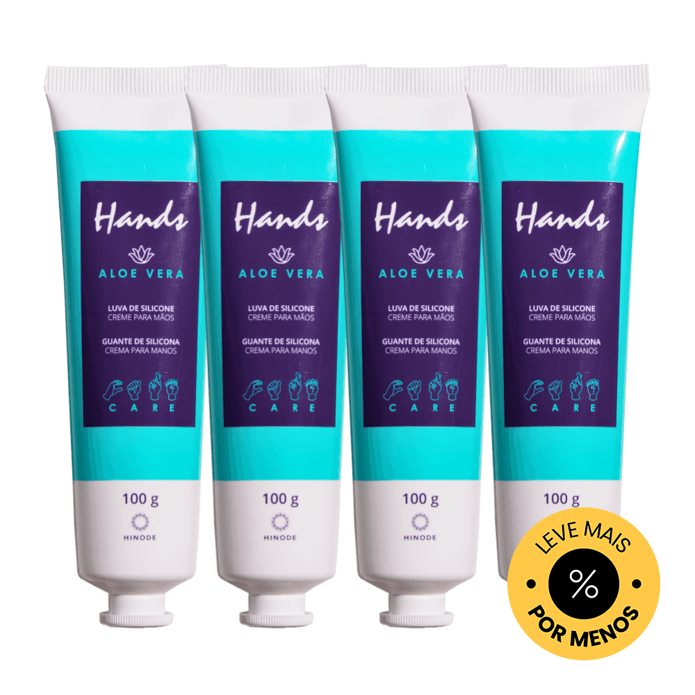 Kit 4 Luvas De Silicone Aloe Vera Hands
