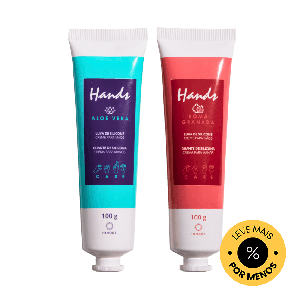 Kit 2 Luvas De Silicone Hands Aloe Vera + Romã 100g