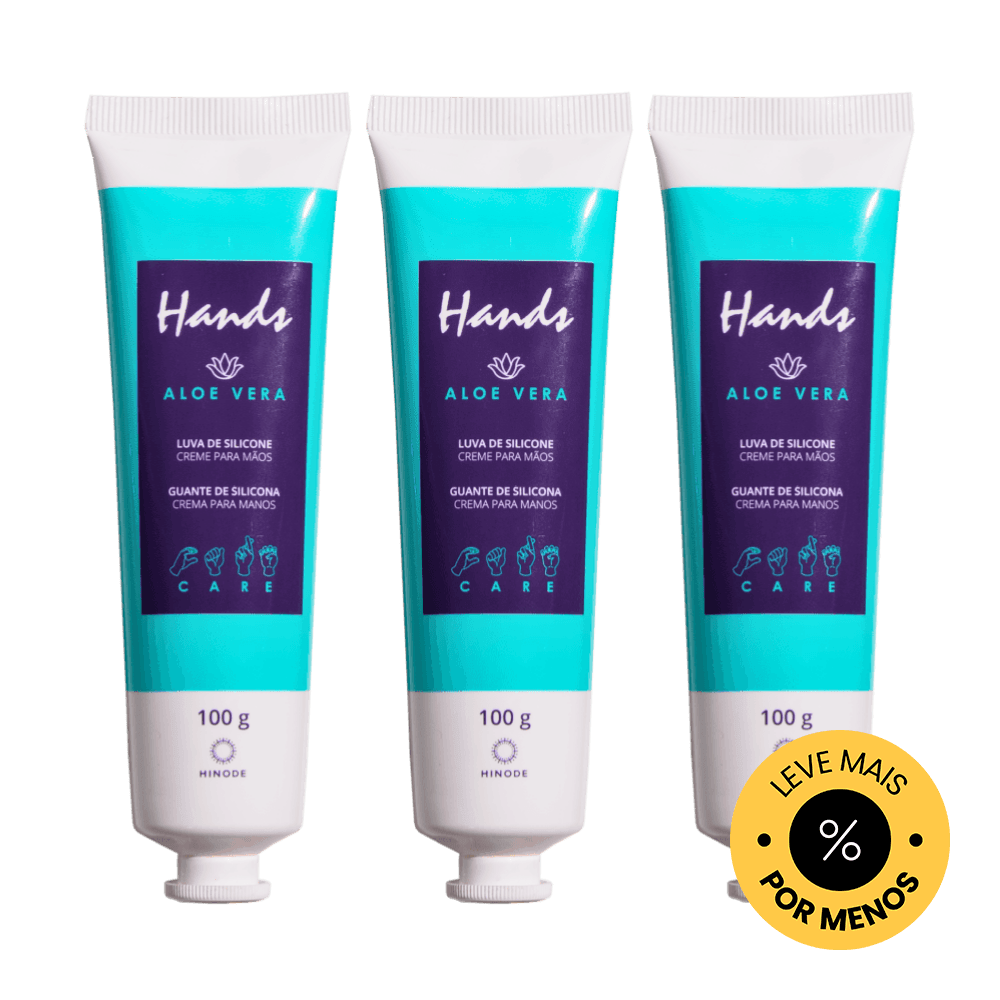 Kit 3 Luvas De Silicone Hands Aloe Vera