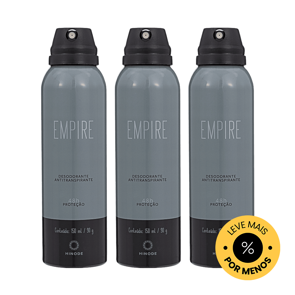 Kit 3 Desodorantes Aerosol Antitranspirante Empire