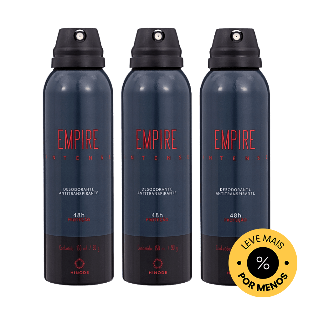 Kit 3 Desodorantes Aerosol Antitranspirante Empire Intense