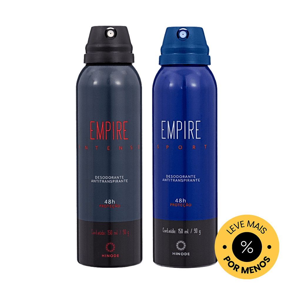 Kit Desodorante Aerosol Antitranspirante Empire Sport + Empire Intense