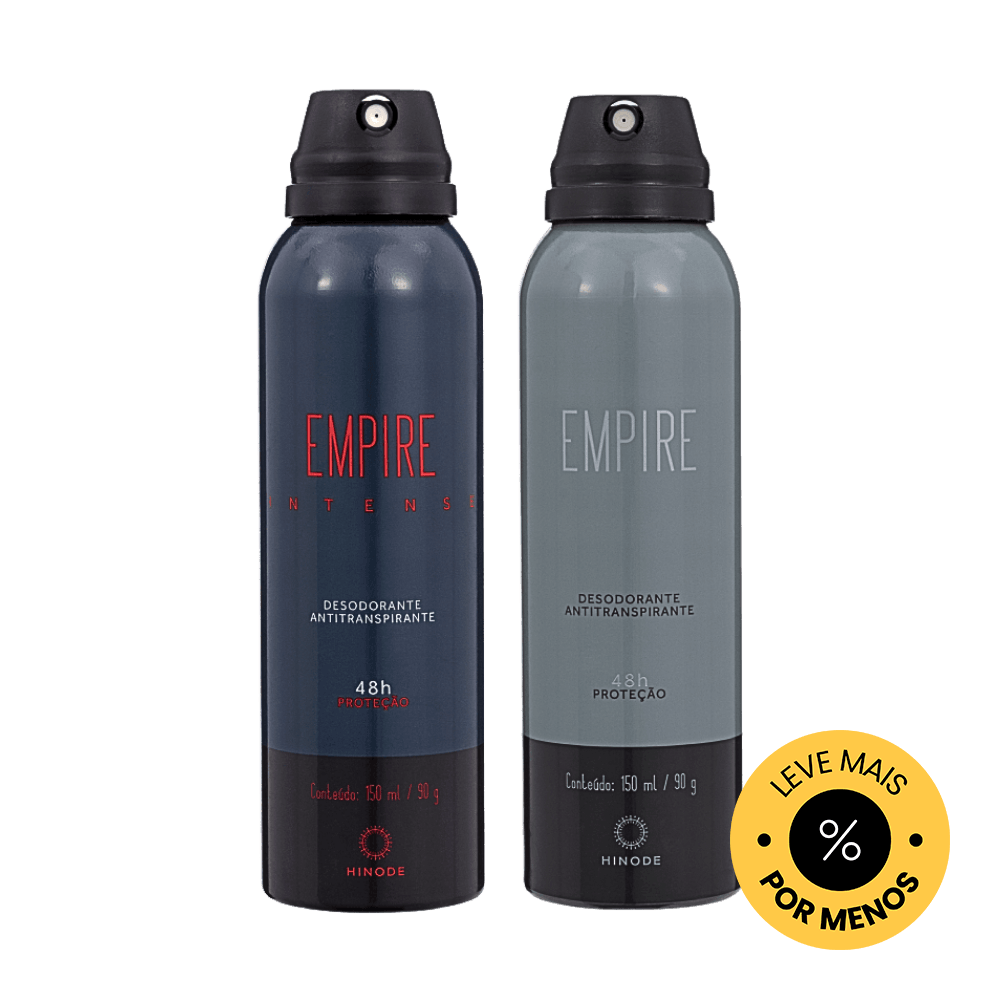 Kit Desodorante Aerosol Antitranspirante Empire Tradicional + Empire Intense