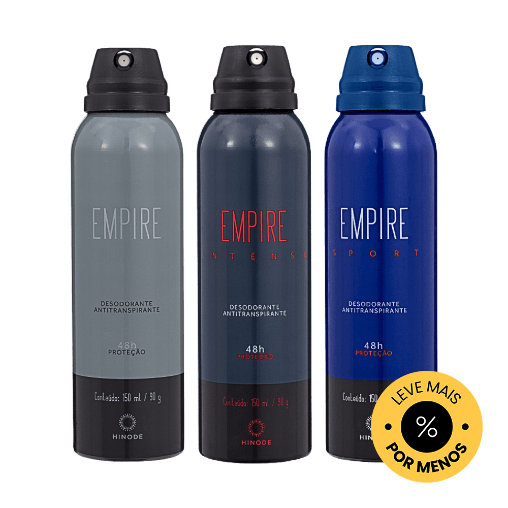 Kit Trio Desodorante Aerosol Antitranspirante Empire